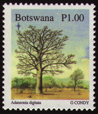Briefmarke: Afrikanischer Affenbrotbaum, Botswana, 1996