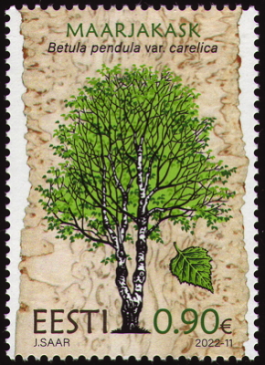 Briefmarke: Hänge-Birke, Estland, 2022