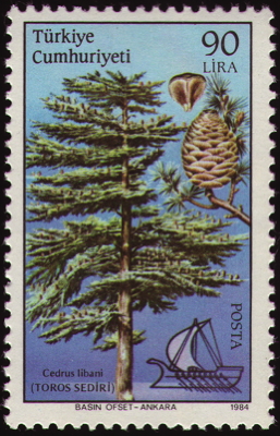 Briefmarke: Libanon-Zeder, Türkei, 1984