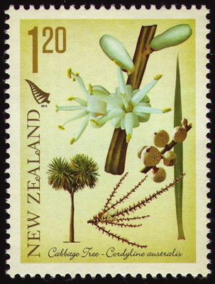 Briefmarke: Keulenlilie, Neuseeland, 2012