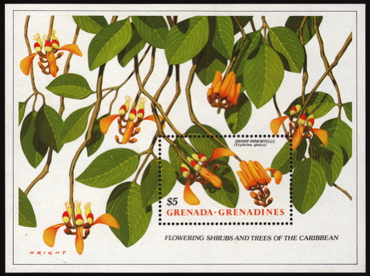 Briefmarke: Purpur-Korallenbaum, Grenada, 1988