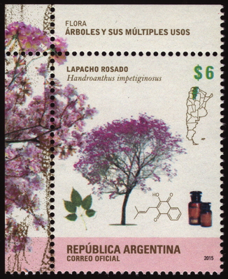 Briefmarke: Roter Lapacho, Argentinien, 2015