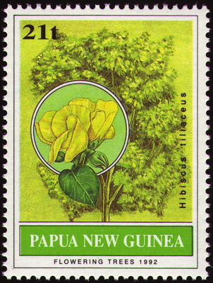 Briefmarke: Lindenblättriger Eibisch, Papua-Neuguinea, 1992