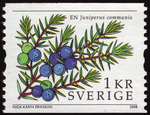 Briefmarke: Gewöhnlicher Wacholder, Schweden, 2008