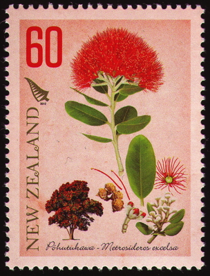 Briefmarke: Neuseeländischer Weihnachtsbaum, Neuseeland, 2012