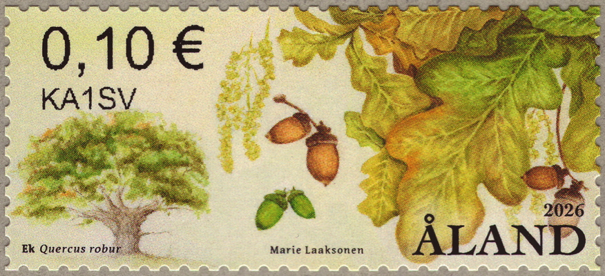 Briefmarke: Stiel-Eiche, Aland, 2026