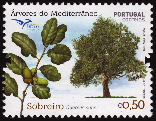 Briefmarke: Kork-Eiche, Portugal, 2017