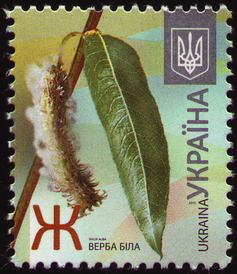 Briefmarke: Silber-Weide, Ukraine, 2012