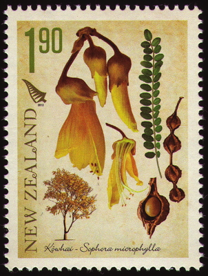Briefmarke: Kleinblättriger Schnurbaum, Neuseeland, 2012